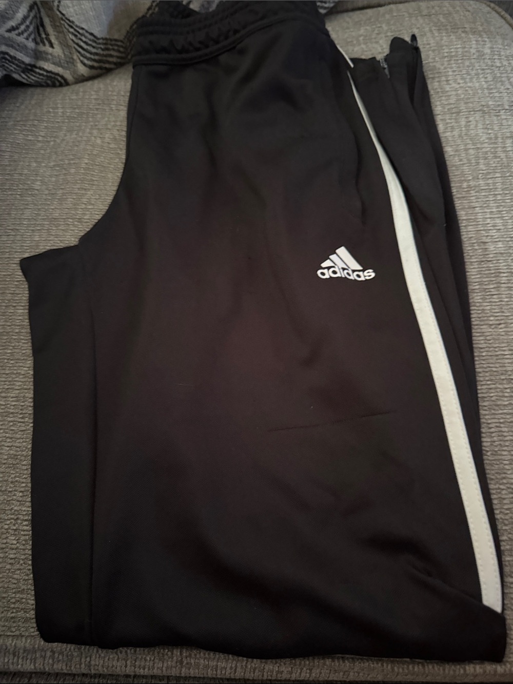 adidas Black Jogger Pants with White Side Stripe